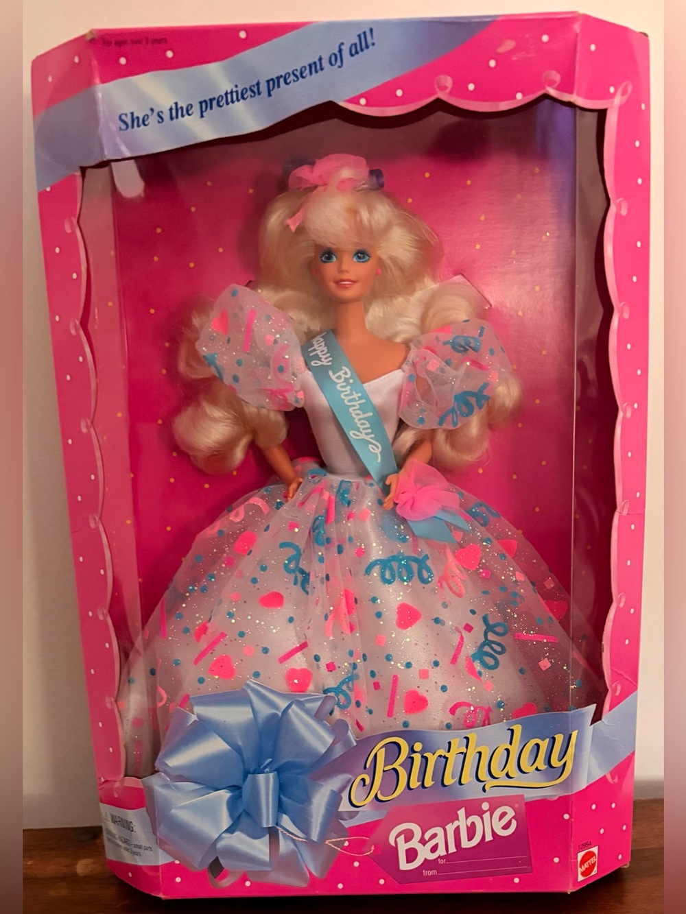 Barbie Birthday Doll in Pink, Blue and White Party Gown